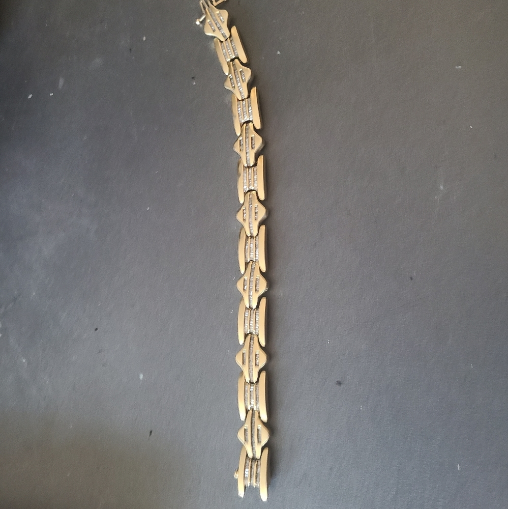 Men's 14k gold bracelet with diamonds - Picture 3 of 5